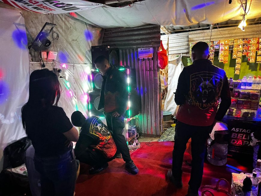 Polres Gresik Tertibkan Peredaran Miras Ilegal di Menganti, Warung Karaoke Diperiksa