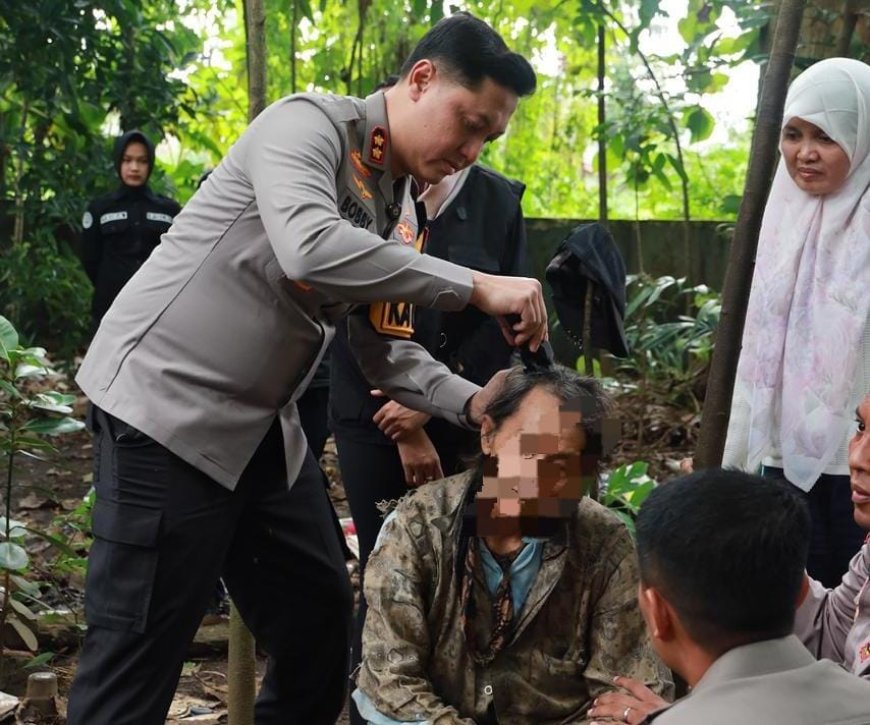 Polri Peduli, Polres Jember Evakuasi Kakek Tuna Wisma dari Hutan Jubung