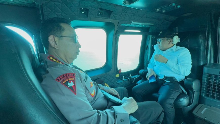 Kapolri, Panglima TNI dan Menko PMK Pantau Arus Mudik Merak dari Udara