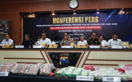 Polda Jatim Ungkap 3.157 Kasus Narkoba Semester I Tahun 2026, Selamatkan 2,79 Juta Jiwa dari Bahaya Narkotika